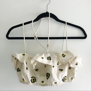 Zara Trafaluc embroidered floral bandeau